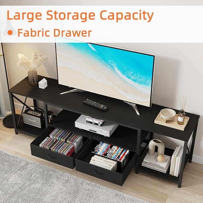 TV Stand with Fabric Drawers for 75 80 Inches TV - Image 4