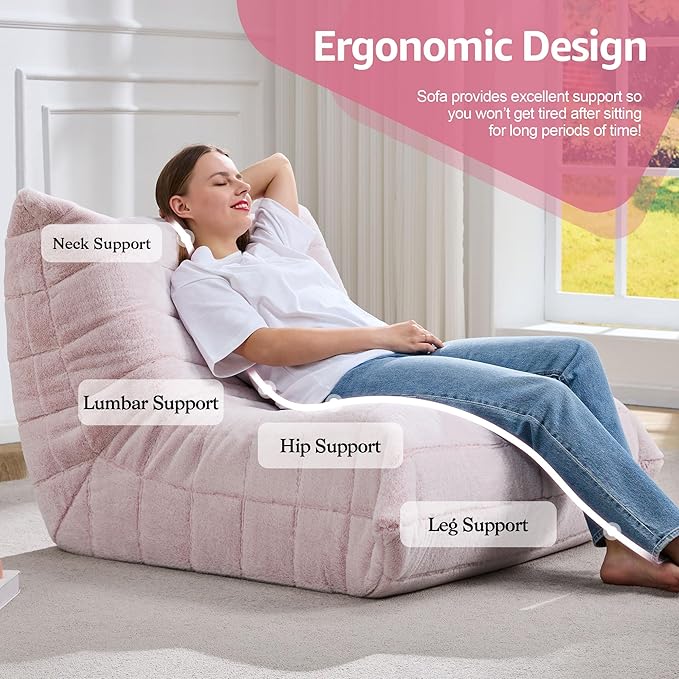 Bean Bag Chairs for Adults Giant Bean Bag Chair Memory Foam BeanBag Chair Big - Image 5