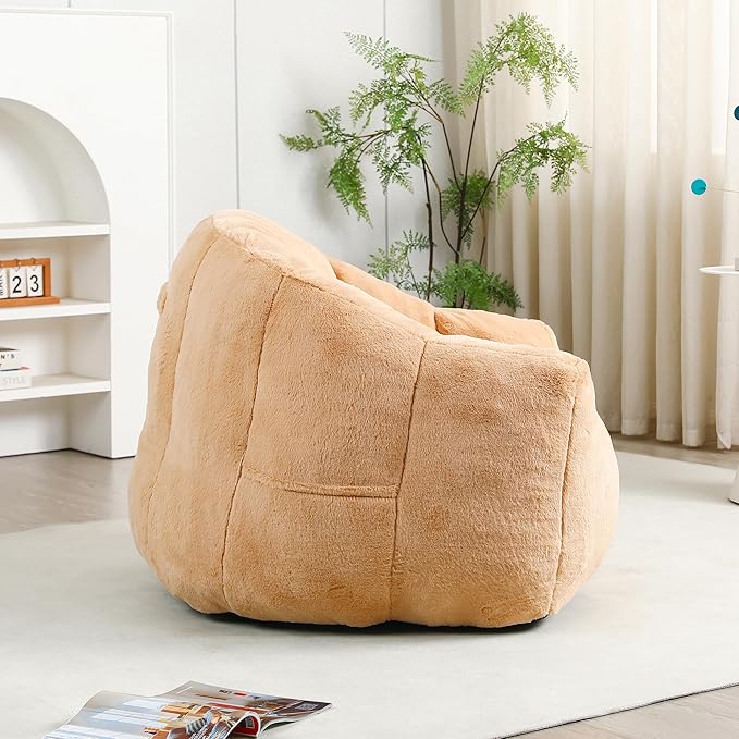 Furniliving Bean Bag Chair, Giant Bean Bag Chair Stuffed Floor Sofa - Image 4