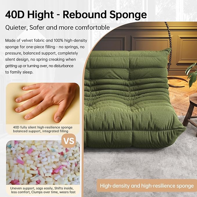 Bean Bag Chairs for Adults, Memory Foam Couch Loveseat Sofa Chair, Soft Teddy - Image 4