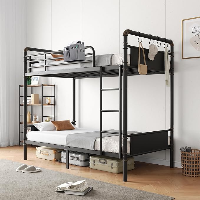 Metal Bunk Bed Twin Over Twin, Industrial Bunkbeds Heavy Duty Bed - Image 8