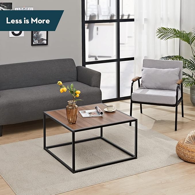 SAYGOER Farmhouse Coffee Table Rustic Wood Coffee Tables Mid Century Modern - Image 7