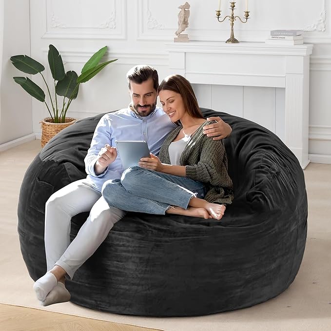 HABUTWAY Bean Bag Chair: Giant 5' Memory Foam Furniture Bean Bag Chairs - Image 2