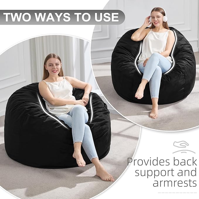 Hobestluk 3FT Bean Bag Chair Giant Bean Bag Chairs - Image 3