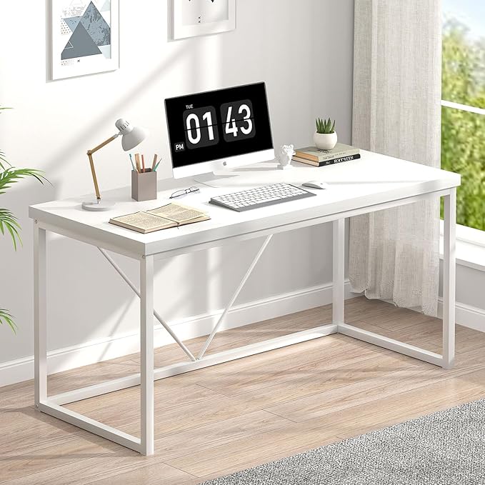 EXCEFUR Home Office Desk, Modern Wood Computer Desk, Wood Study Writing Table by EXCEFUR
