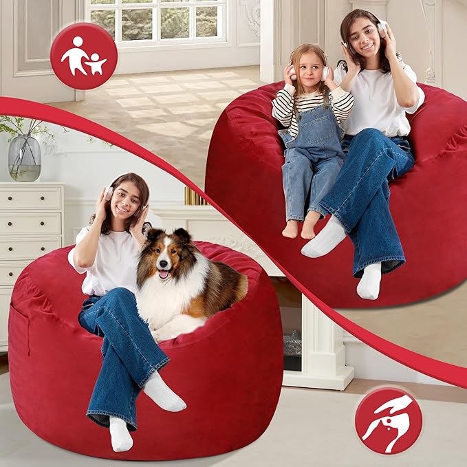 Homguava 4 FT Bean Bag Chair: 4' Bean Bags - Image 3