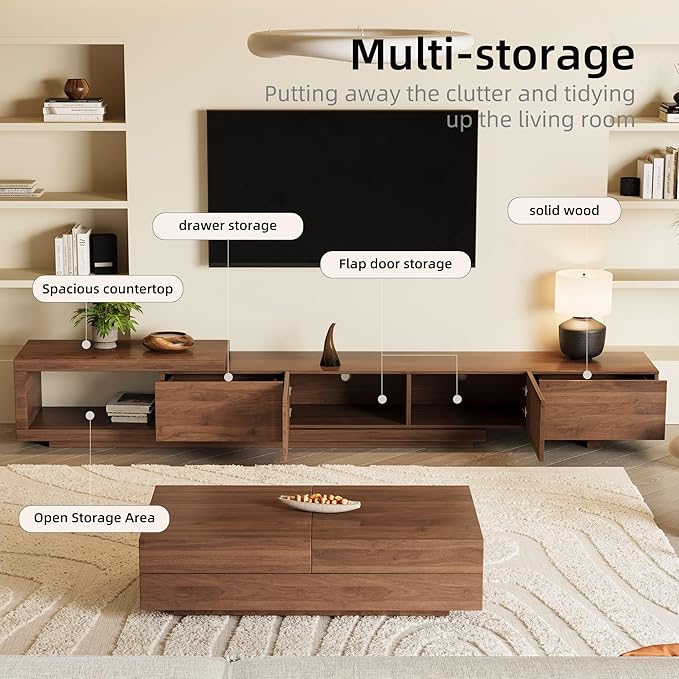 Mid-Century Modern Extendable 78.5"-105" TV Stand - Image 7