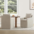 Upholstered Dining Chairs with Casters Easy Assembly Side Deskchair with Rollers by Kislot