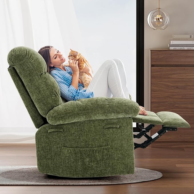 Rocking Recliner Chair, 360° Swivel Rocker Chair - Image 8