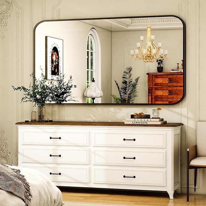 30 x 48 Inch Bathroom Mirror, Rounded Rectangular Vanity Mirror - Image 2