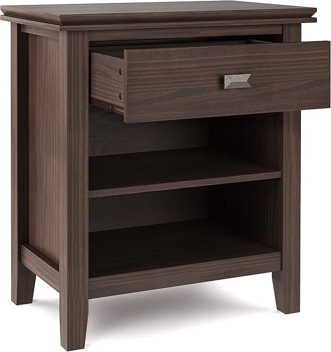 SIMPLIHOME Artisan SOLID WOOD 24 inch Wide Transitional Bedside Nightstand - Image 4