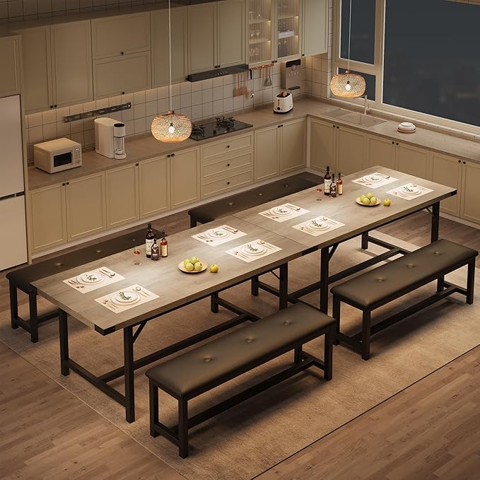 GarveeHome Dining Table Set for 4-6, Kitchen Table Set for Apartment, Small - Image 3