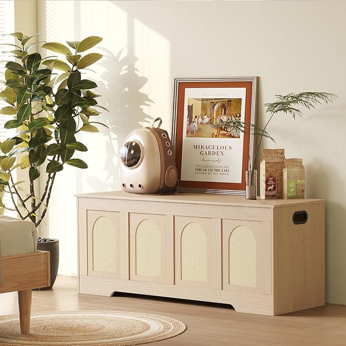 DINZI LVJ Storage Chest, 47.2" Rattan-Like Toy Box - Image 8