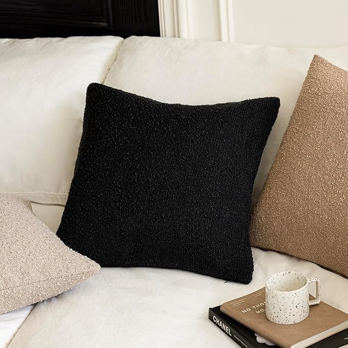 Foindtower Set of 2, Decorative Textured Boucle Throw Pillow Covers Accent - Image 4