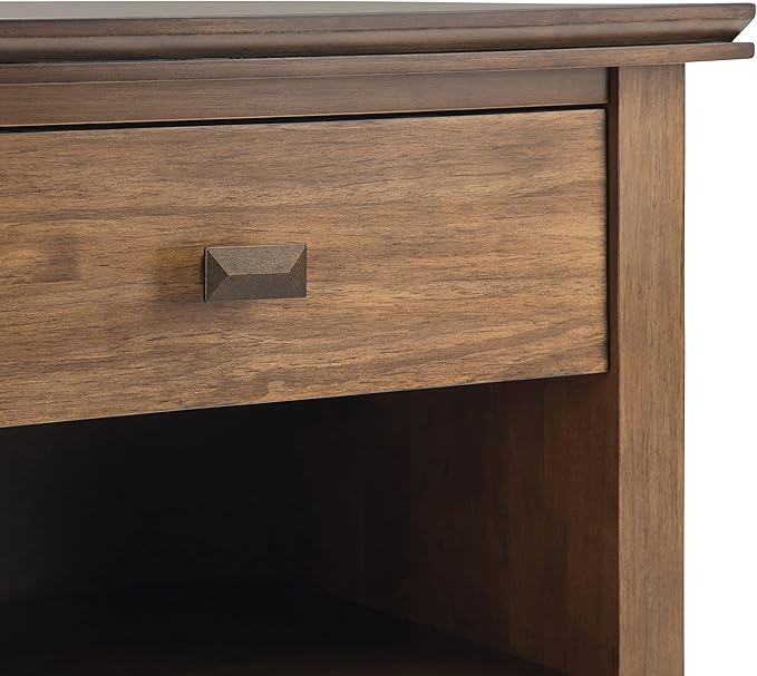 SIMPLIHOME Artisan SOLID WOOD 24 inch Wide Transitional Bedside Nightstand - Image 9