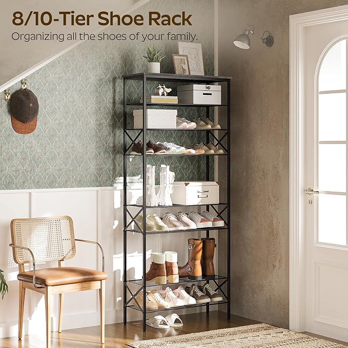 10 Tier Shoe Rack, Large Capacity Shoe Storage Organizer Holds 40 Pairs - Image 4
