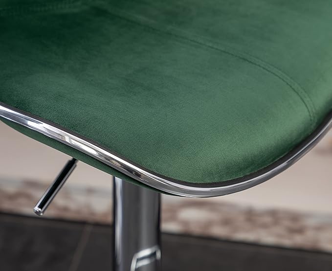 Roundhill Furniture Masaccio Velvet Upholstered Adjustable Swivel Barstool - Image 11