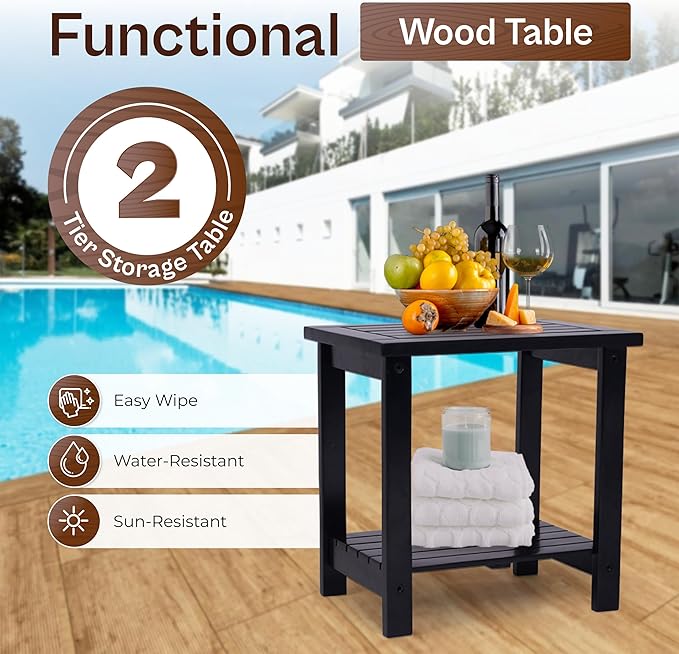 Adirondack Side Table – Weather-Resistant Rectangular End Table - Image 6