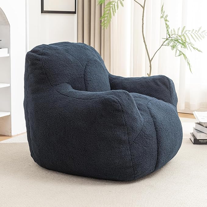 Furniliving Bean Bag Chair, Giant Bean Bag Chair Stuffed Floor Sofa - Image 5