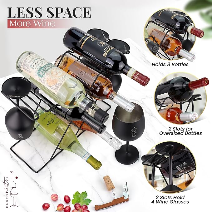 Gusto Nostro Small Wine Racks Countertop Storage - Image 4