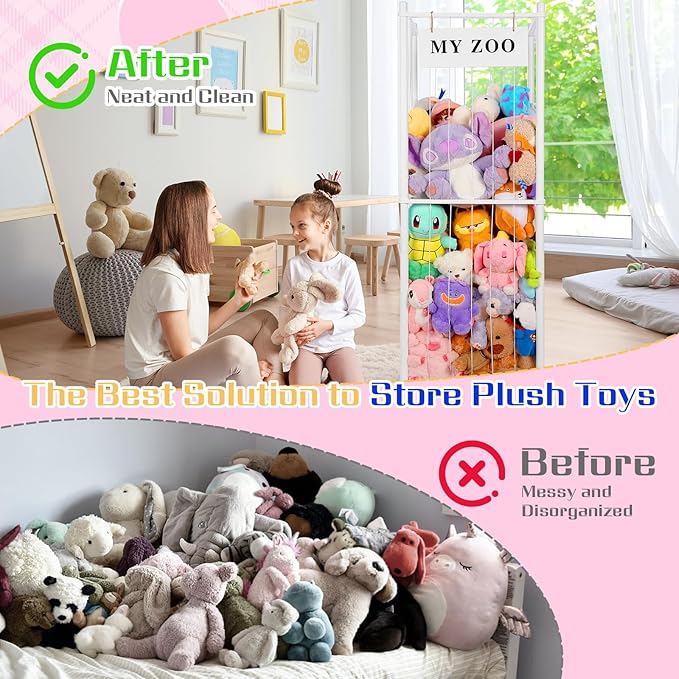 Stuffed Animal Storage Zoo, Wooden Stuffed Animal Organizer - Image 4