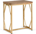SIMPLIHOME Selma Contemporary 20 Inch Wide Metal and Wood Accent Side Table in by SimpliHome