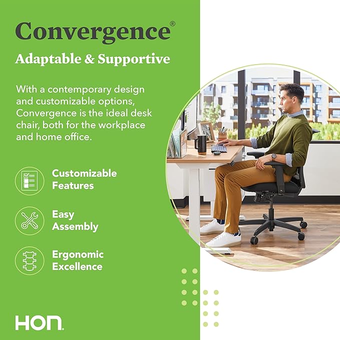 HON Convergence Ergonomic Office Chair, Breathable Back Support Mesh, - Image 4