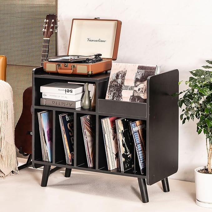 Record Player Stand, Large Record Player Table Cabinet - Image 2