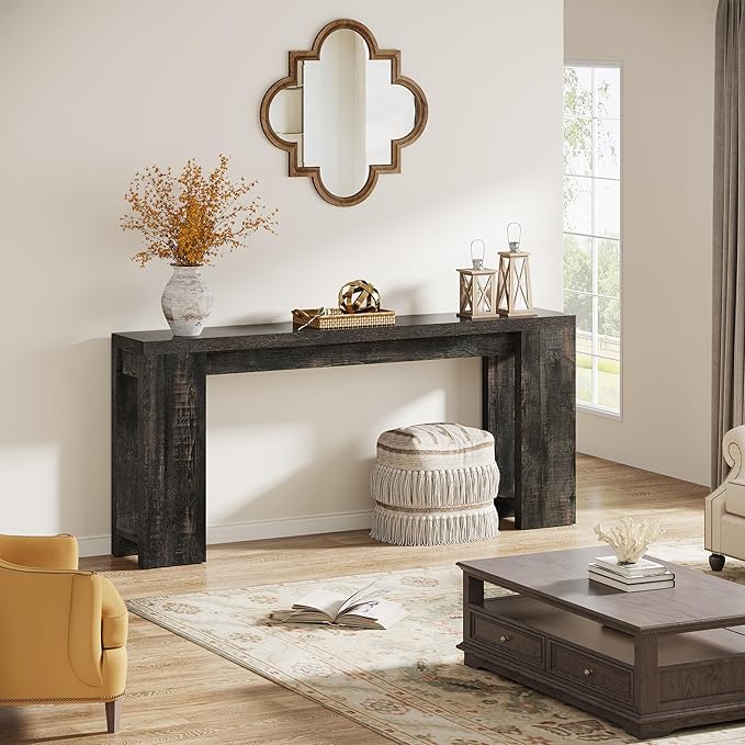 Tribesigns 70.9-Inch Extra Long Console Table, Farmhouse Wood Sofa Table Behind - Image 4
