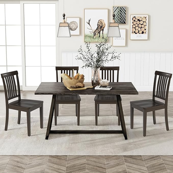 COLAMY Wooden Dining Chairs Set of 2, Solid Rubberwood Kitchen & Dining Room - Image 6