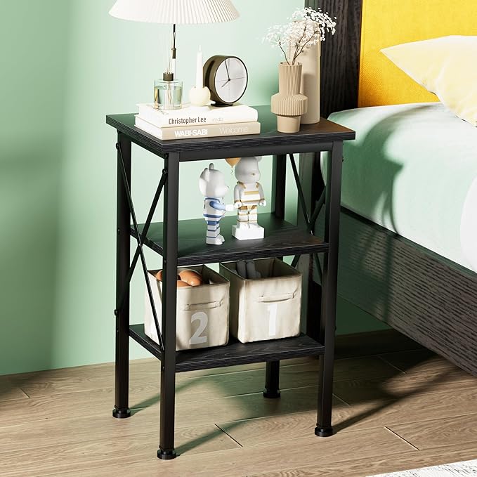 VECELO Modern Nightstands X-Design Side End Table Night Stand - Image 2