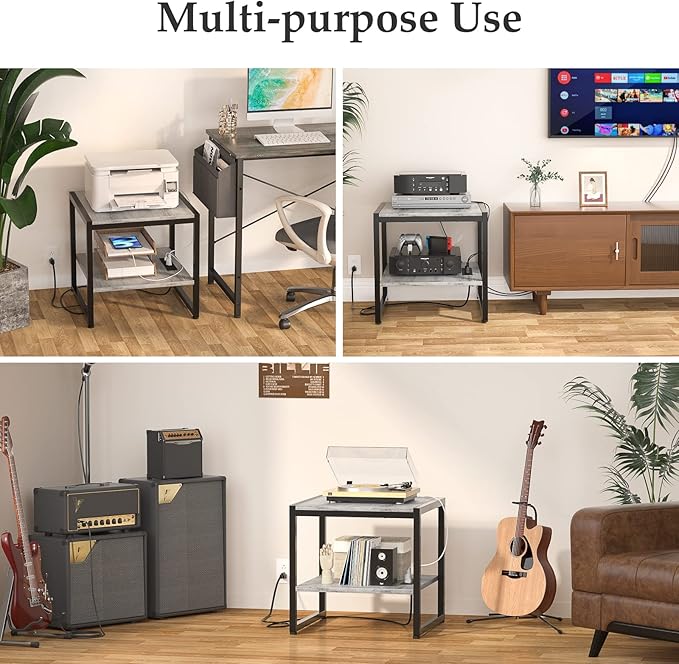Homieasy End Table with Charging Station, 20 Inch Square Side Table with USB - Image 8