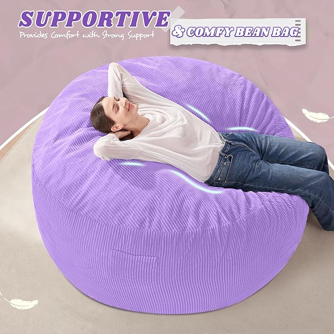 HABUTWAY 3FT Bean Bag Chair, Giant Bean Bag Chairs - Image 5