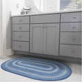 Denim Blue Oval Braided Rug, 2x3' by Homespice