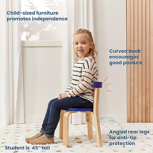 ECR4Kids Bentwood Table and Curved Back Chair Set, Kids Furniture - Image 4