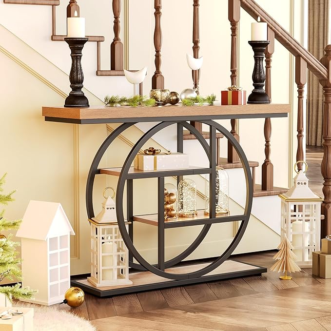LITTLE TREE Console Table, 4-Tier Entryway Table Behind Couch Table, 41.3-Inch - Image 7