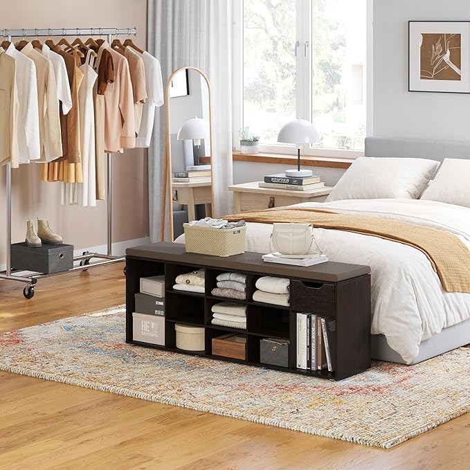 DINZI LVJ Shoe Bench, Entryway Storage Bench - Image 8