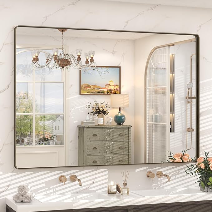 55x36 Bronze Bathroom Vanity Mirror by CHARMOR