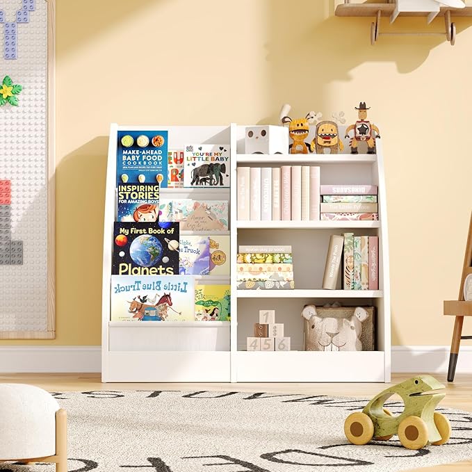 4 Tier Kids Bookshelf, 4 Layer Sling Kids Book Shelf - Image 8