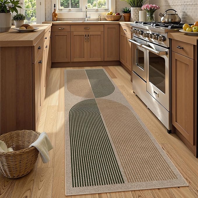 Lahome Modern Rainbow Easy Jute Rug, 2x8 Hallway Runner Washable Rugs - Image 3