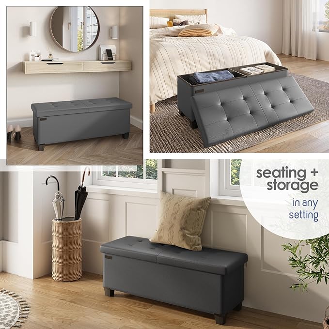 STORAGEBUD Storage Ottoman Bench - Image 4