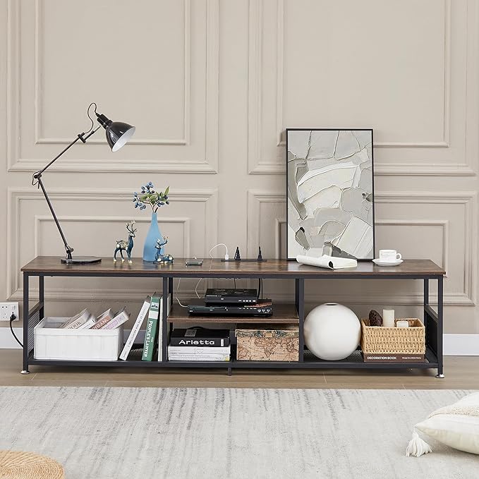 VECELO TV Stand with Power Outlets - Image 8