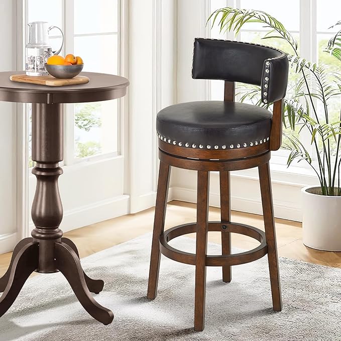 COLAMY Swivel Bar Stool, Swivel Bar Height Bar Stool, Modern Swivel Barstool by COLAMYINC