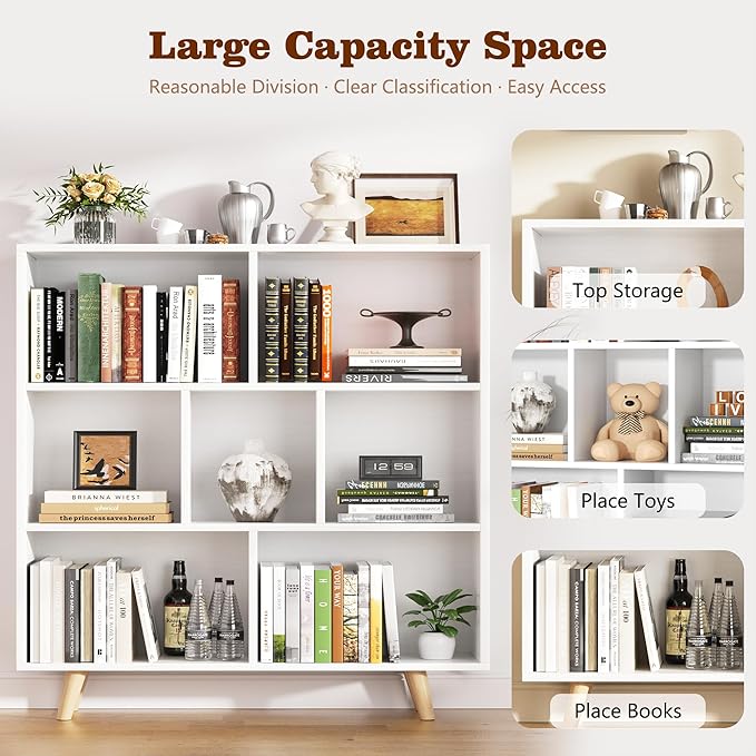 Shintenchi Cube Storage Organizer, 3 Tier Mid-Century Bookcase - Image 4
