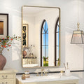 24x36 Inch Gold Framed Bathroom Mirror, Brushed Gold Metal Vanity Mirror by VANLIOBathroomMirror