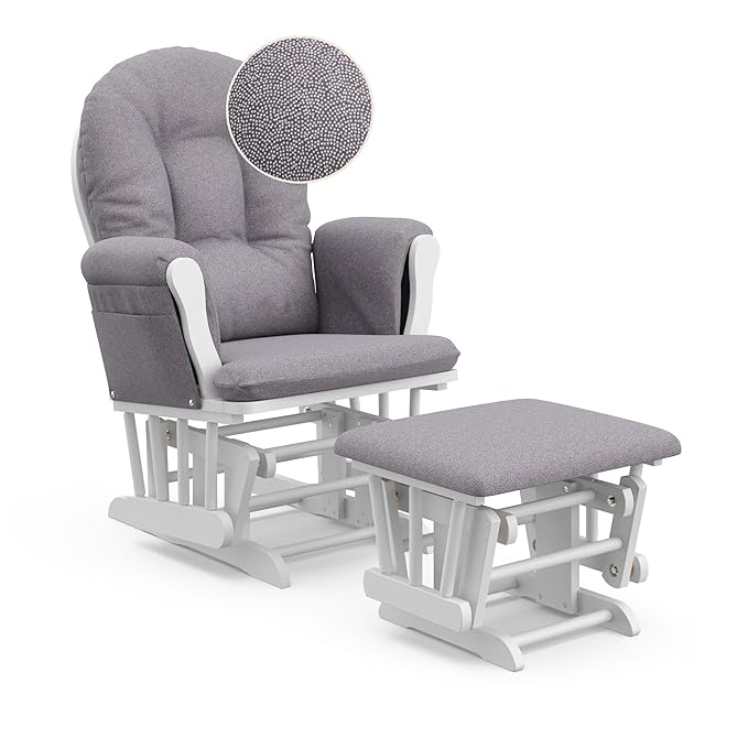 Storkcraft Premium Hoop Glider & Ottoman — GREENGUARD Gold Certified Nursery - Image 12