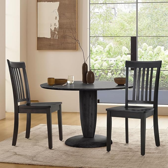 COLAMY Wooden Dining Chairs Set of 6, Spindle High Back Windsor Kitchen Side - Image 7
