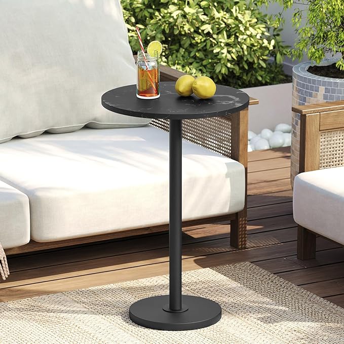 Round Side Table, Tall Drink End Table - Image 2
