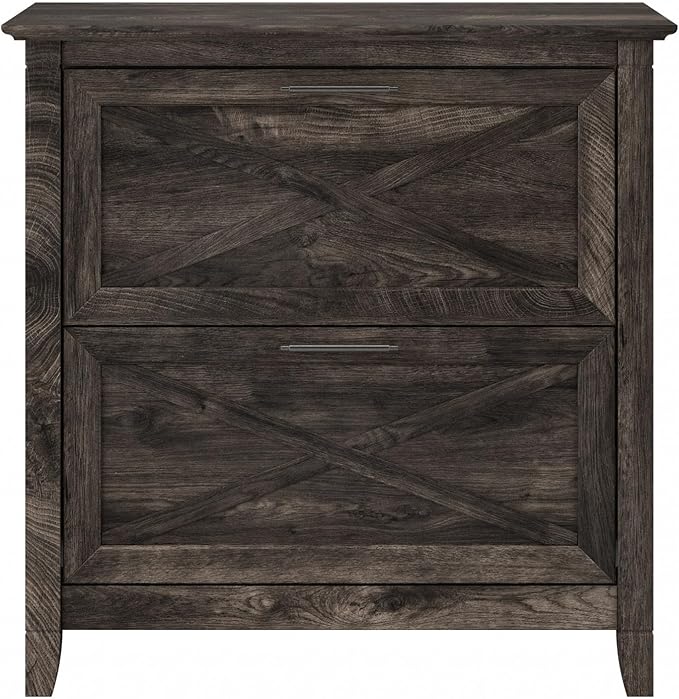 Bush Furniture Key West 2 Drawer Lateral File Cabinet in Dark Gray Hickory | - Image 7