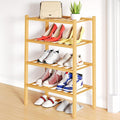 Smiry Shoe Rack, 4 Tier Small Bamboo Shoe Organizer, Stackable Free Standing by Smiry